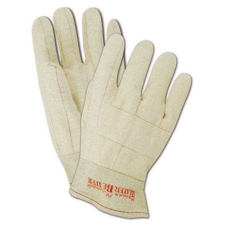 Magid Textile Gloves, Cotton, Band Top Cuff Natural, Men's (Fits Large), 12 PK 298KBT